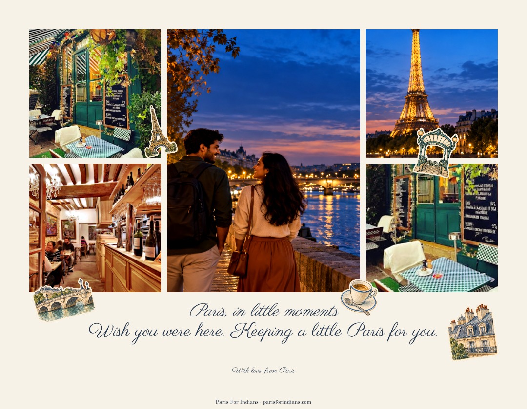 A whole trip in one card: Paris, in little moments, Wish you were here. Keeping a little Paris for you.